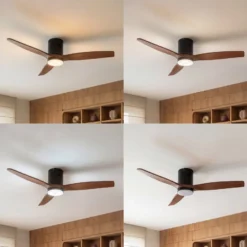 Lucande LED-kattotuuletin Brinia, halkaisija 132 cm, puu, CCT