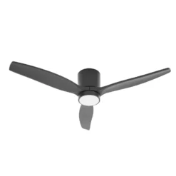 Lucande LED-kattotuuletin Sorin, musta, DC, hiljainen, IP44
