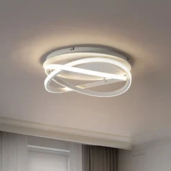 Lucande LED-kattovalaisin Aldric, valkoinen, alumiini, Ø 45 cm