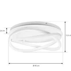 Lucande LED-kattovalaisin Aldric, valkoinen, alumiini, Ø 45 cm