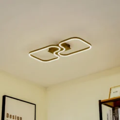 Lucande LED-kattovalaisin Amiya, 64 cm, musta, alumiinia