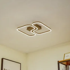 Lucande LED-kattovalaisin Amiya, 47,6 cm, musta, alumiinia