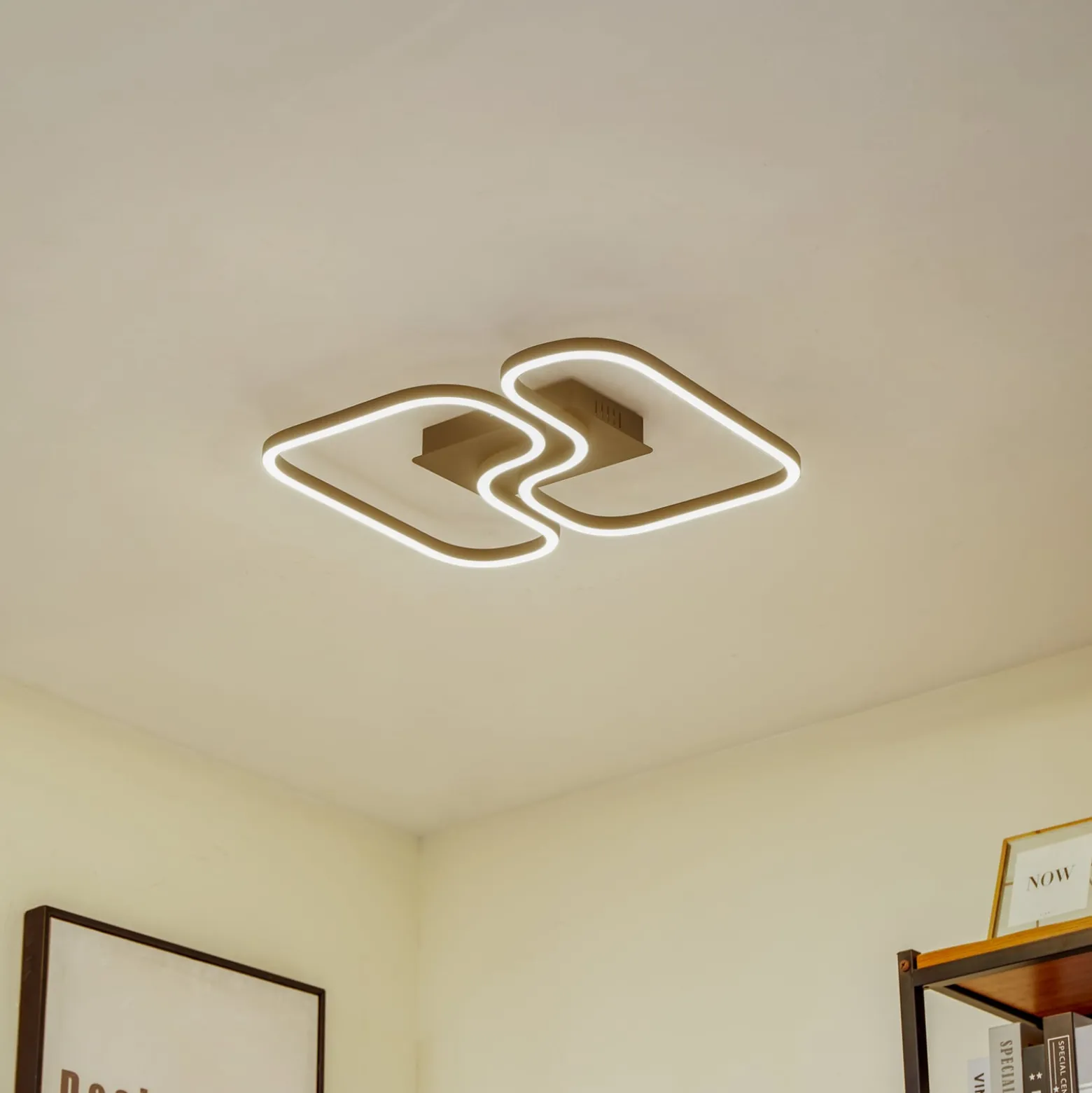 Lucande LED-kattovalaisin Amiya, 47,6 cm, musta, alumiinia