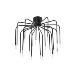 Lucande LED-kattovalaisin Ariadne, Ø57 cm, mattamusta, 20-lamppuinen