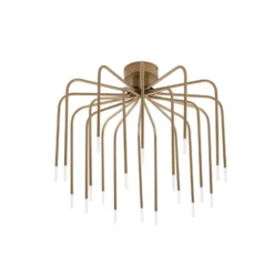 Lucande LED-kattovalaisin Ariadne, halkaisija 57 cm, mattakulta, 20 lamellia