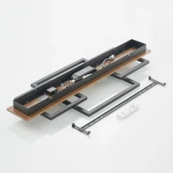 Lucande LED kattovalaisin Chariska, 95cm, musta, puu, CCT