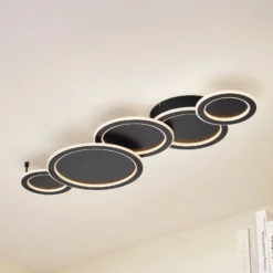 Lucande LED-kattovalaisin Diala, musta, metalli, 96 cm
