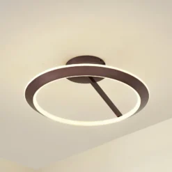Lucande LED-kattovalaisin Eldra, kahvinruskea, Ø 55 cm, CCT