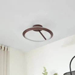 Lucande LED-kattovalaisin Eldra, kahvinruskea, Ø 55 cm, CCT