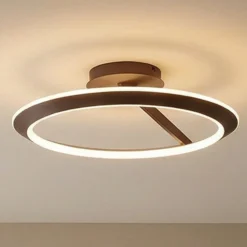 Lucande LED-kattovalaisin Eldra, kahvinruskea, Ø 55 cm, CCT