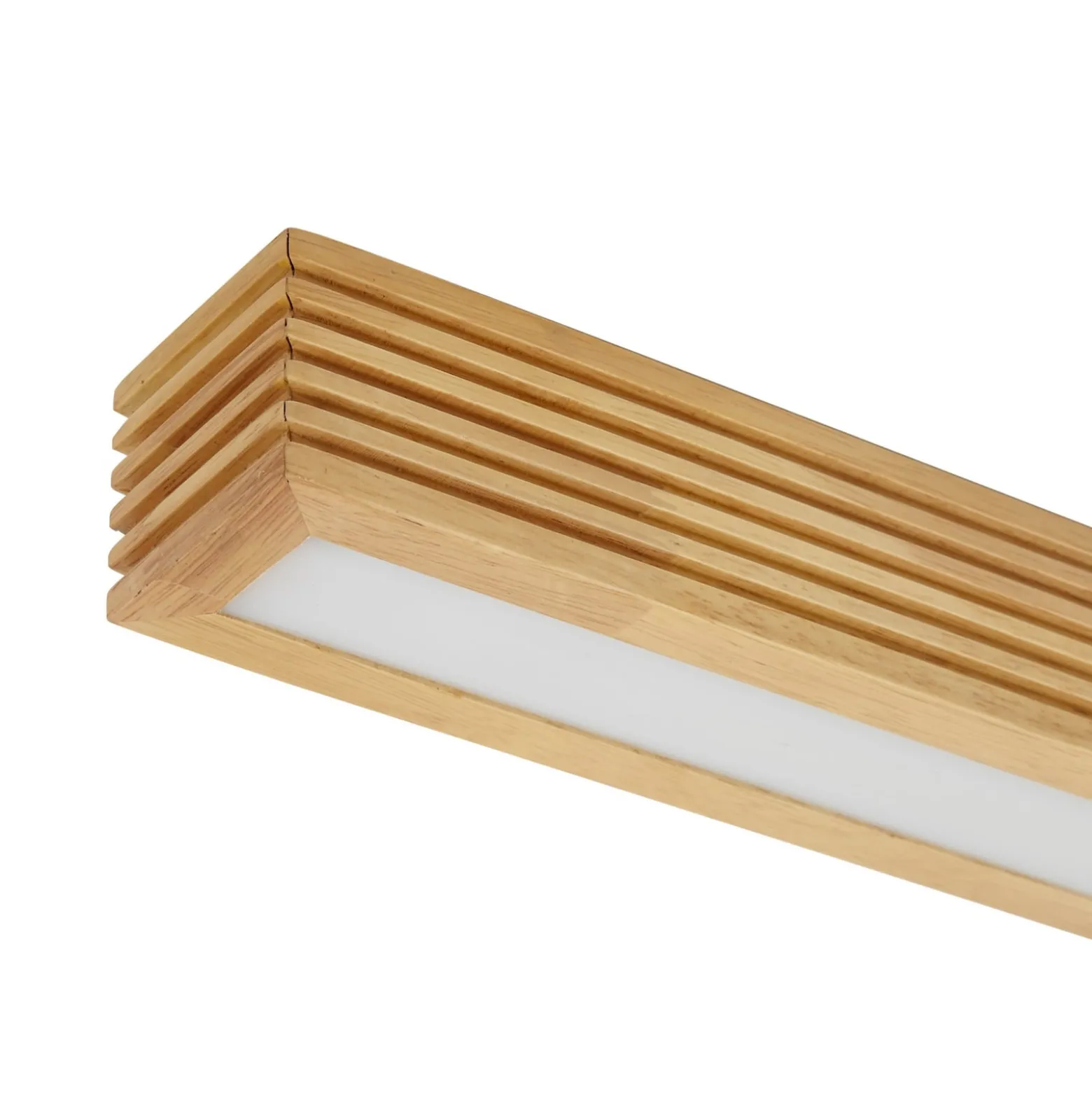Lucande LED-kattovalaisin Emara, vaalea puu, tammi, himmennettävä