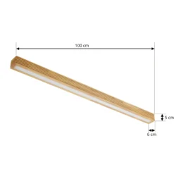 Lucande LED-kattovalaisin Emara, vaalea puu, tammi, himmennettävä