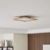 Lucande LED-kattovalaisin Joren, 42 cm, puu, CCT, kaukosäädin