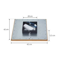 Lucande LED-kattovalaisin Joren, 42 cm, puu, CCT, kaukosäädin