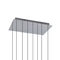Lucande LED-kattovalaisin Korvitha, 8-lamppuinen, harmaa, lasi