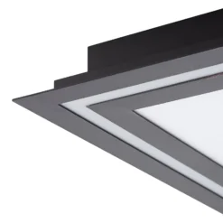 Lucande LED-kattovalaisin Leicy, musta, 44 cm, RGB, CCT