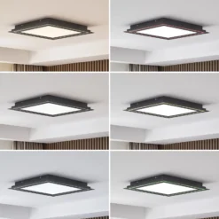 Lucande LED-kattovalaisin Leicy, musta, 44 cm, RGB, CCT
