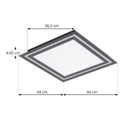 Lucande LED-kattovalaisin Leicy, musta, 44 cm, RGB, CCT