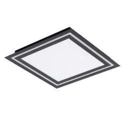 Lucande LED-kattovalaisin Leicy, musta, 44 cm, RGB, CCT