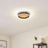 Lucande LED-kattovalaisin Menulis, musta/kulta, PC, Ø 30 cm