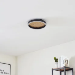 Lucande LED-kattovalaisin Menulis, musta/kulta, PC, Ø 30 cm