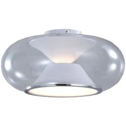 Lucande LED-kattovalaisin Orasa, lasi, valkoinen/selkeä, Ø 43 cm