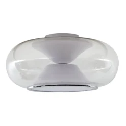 Lucande LED-kattovalaisin Orasa, lasi, valkoinen/selkeä, Ø 43 cm