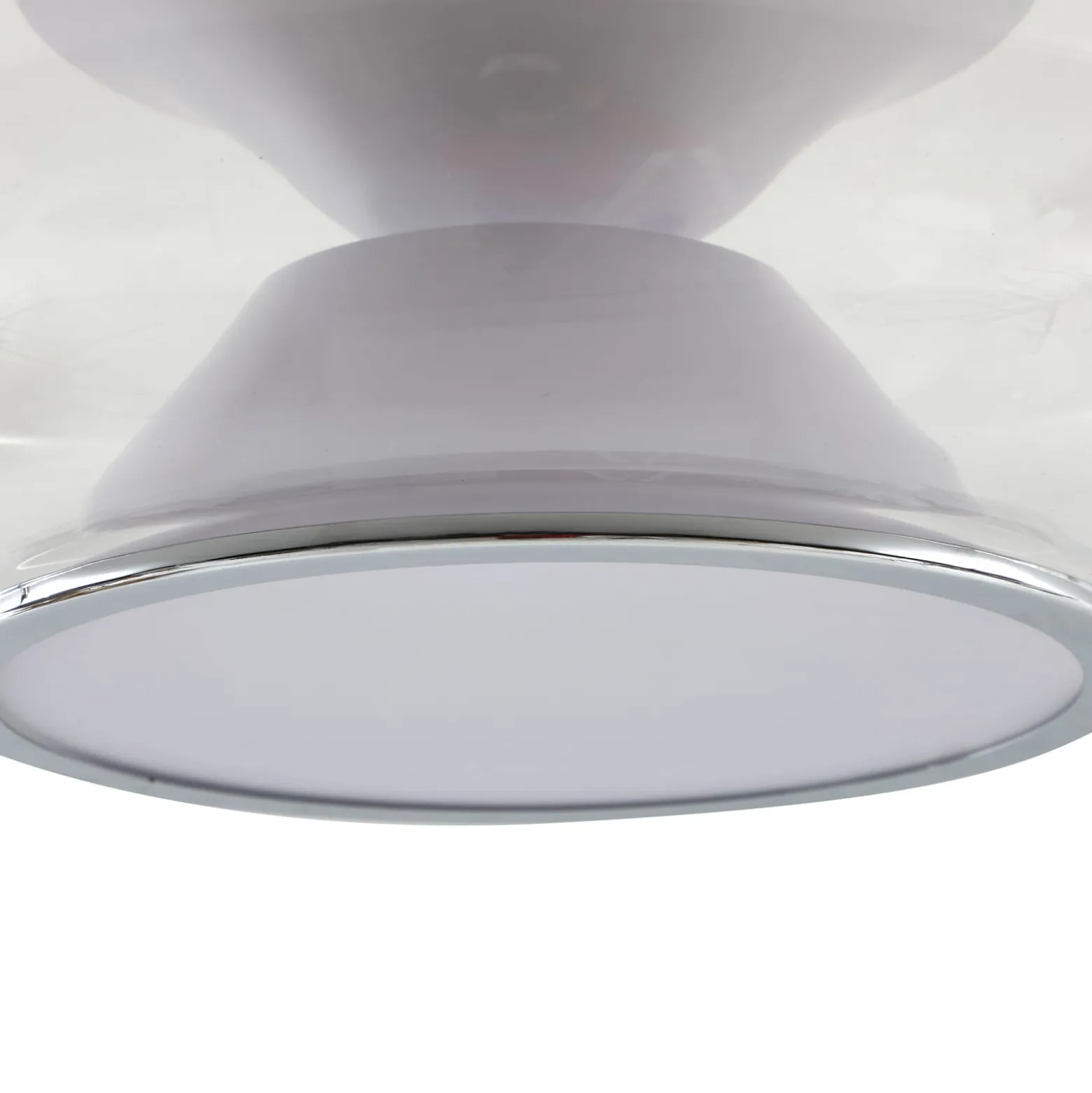 Lucande LED-kattovalaisin Orasa, lasi, valkoinen/selkeä, Ø 43 cm