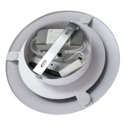 Lucande LED-kattovalaisin Orasa, lasi, valkoinen/selkeä, Ø 43 cm