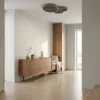 Lucande LED-kattovalaisin Orven, musta/puu, 80 cm, himmennettävä