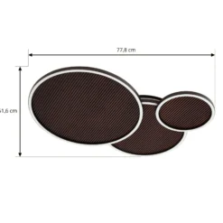 Lucande LED-kattovalaisin Orven, musta/puu, 80 cm, himmennettävä
