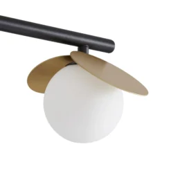 Lucande LED-kattovalaisin Pallo, 4-valo, musta/kulta, lasi
