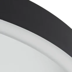 Lucande LED-kattovalaisin Rotundo, Ø 40 cm, musta, himmennettävä