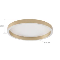 Lucande LED-kattovalaisin Rotundo, halkaisija 40 cm, messinki, himmennettävä