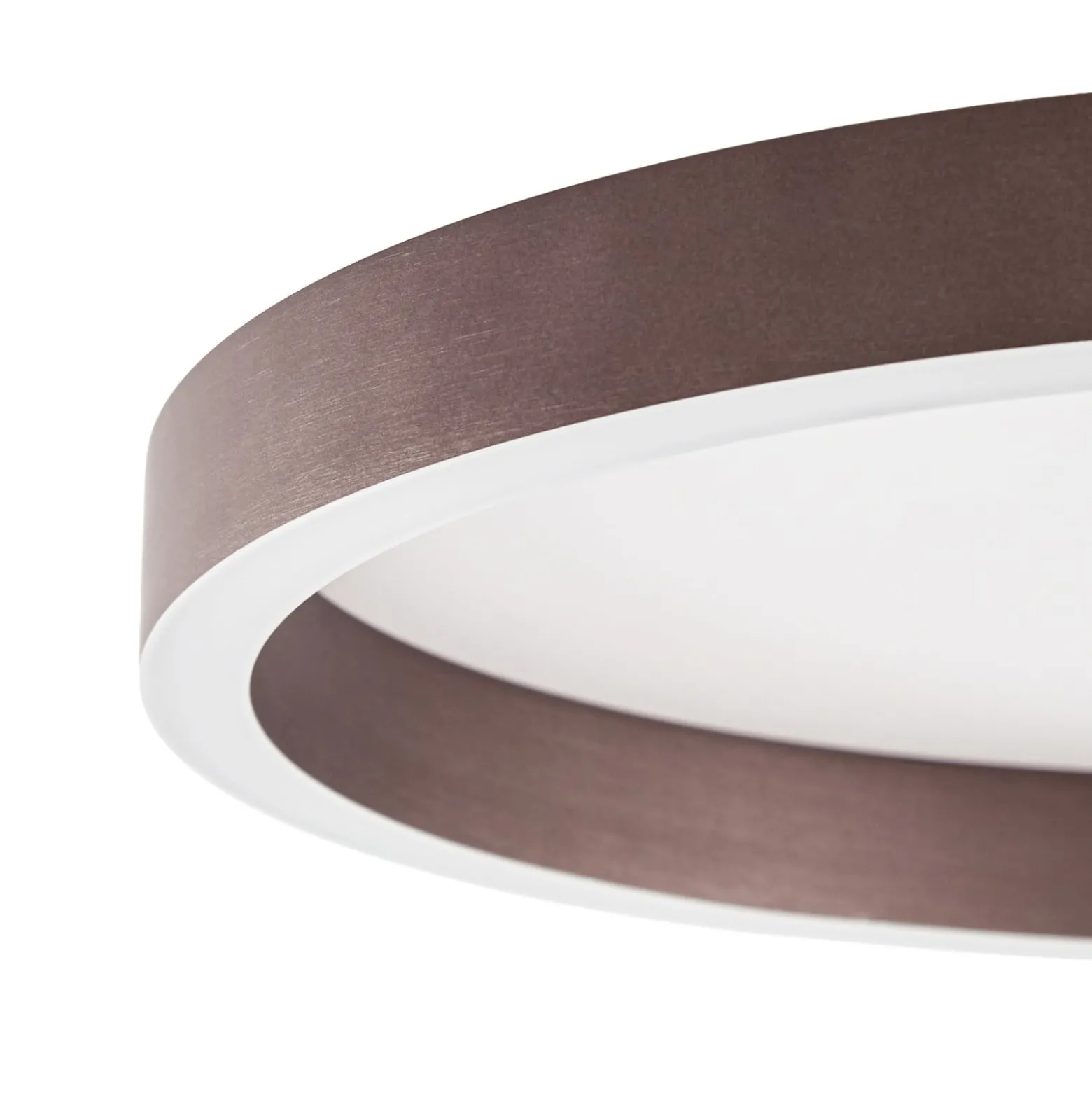 Lucande LED-kattovalaisin Rotundo, halkaisija 40 cm, ruskea, himmennettävä
