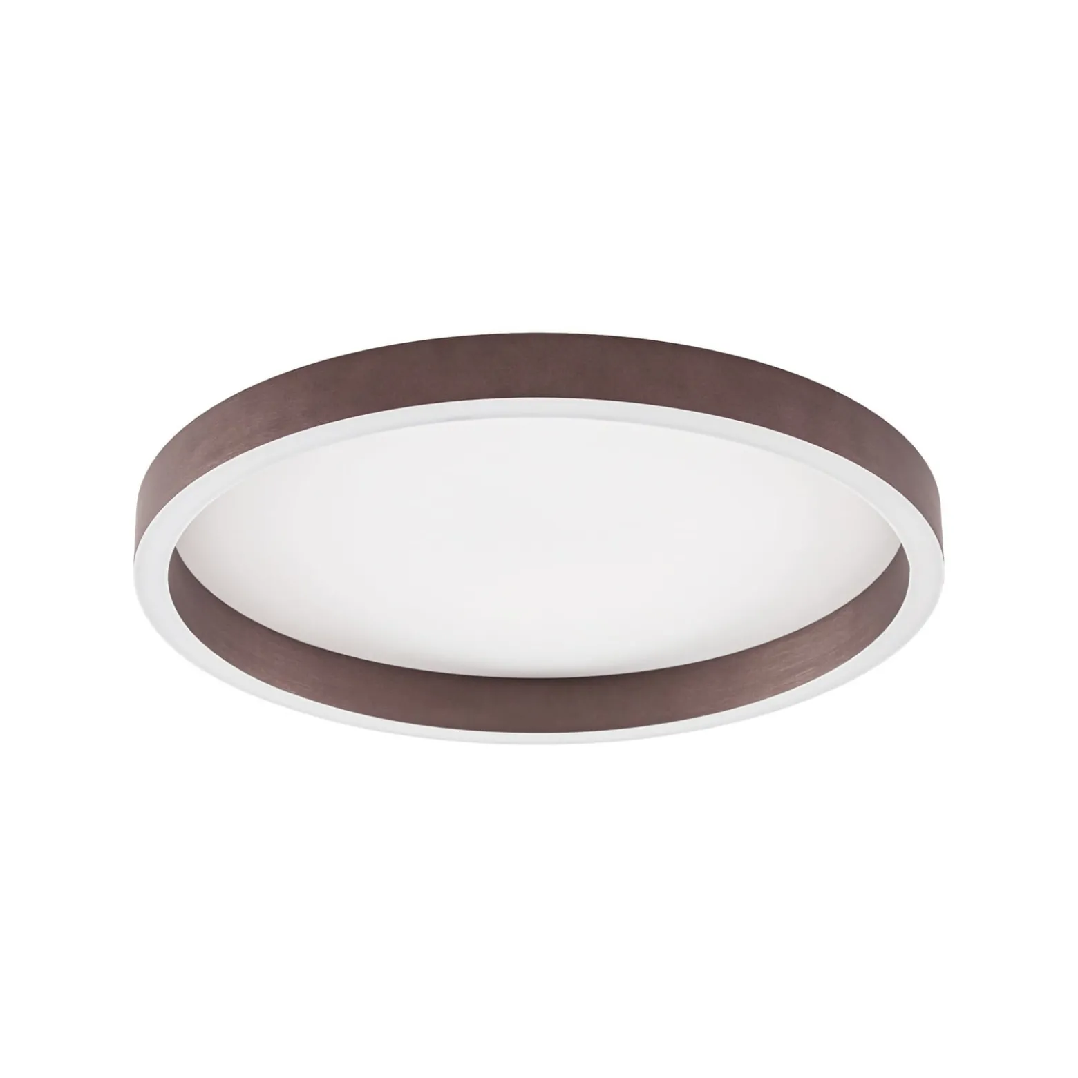 Lucande LED-kattovalaisin Rotundo, halkaisija 40 cm, ruskea, himmennettävä