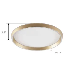 Lucande LED-kattovalaisin Rylan, messinki, Ø 62 cm, himmennettävä CCT