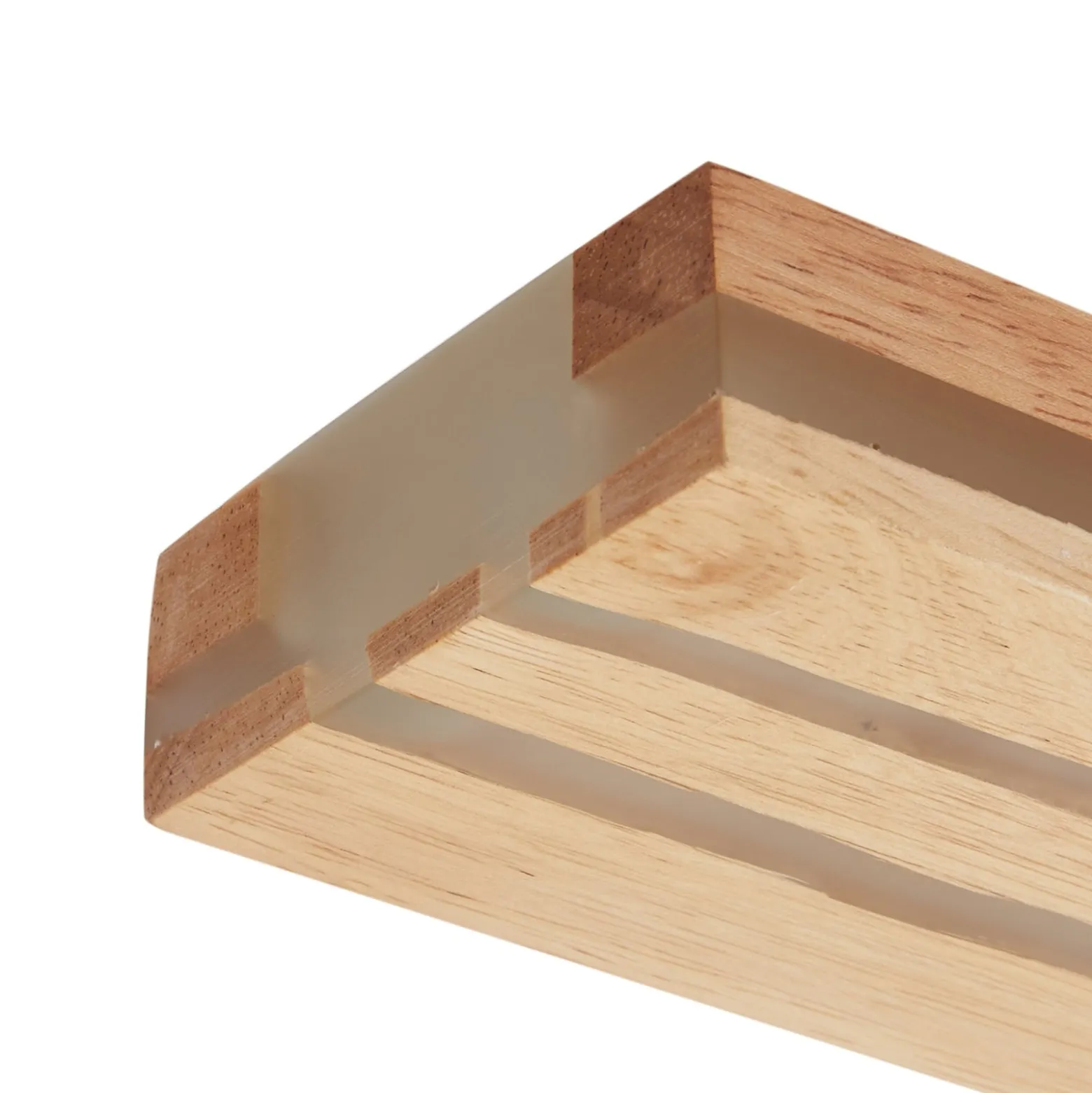 Lucande LED-kattovalaisin Silja, puu, 100 cm, 3000K