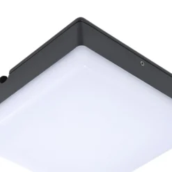 Lucande LED-kattovalaisin Thilo, 16cm, antrasiitti, tunnistin, IP54