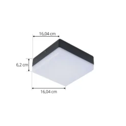 Lucande LED-kattovalaisin Thilo, 16cm, antrasiitti, tunnistin, IP54