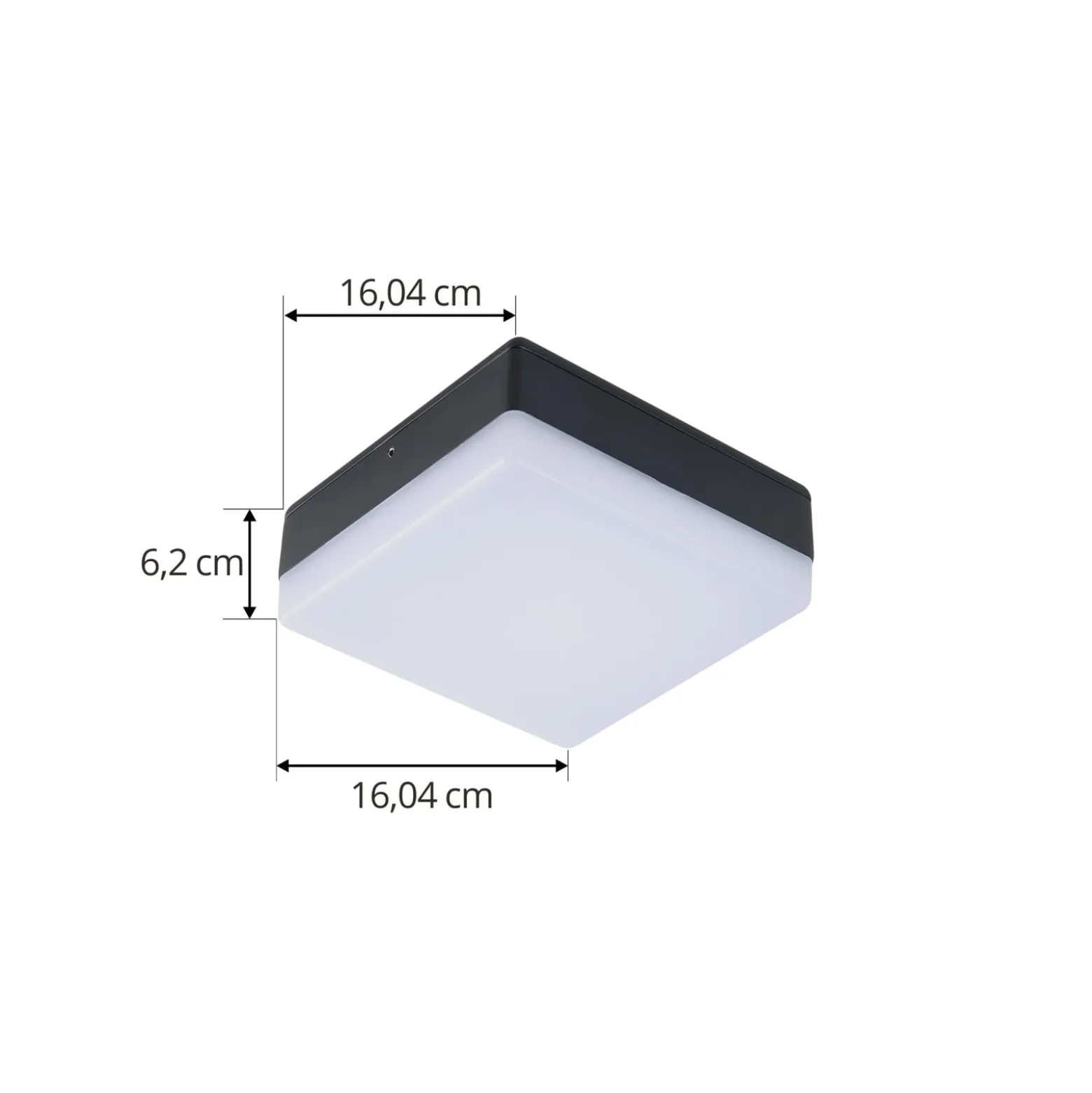 Lucande LED-kattovalaisin Thilo, 16cm, antrasiitti, tunnistin, IP54