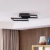 Lucande LED-kattovalaisin Tjado, 67 cm pitkä, musta, metallia
