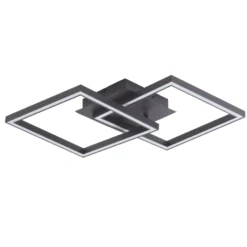 Lucande LED-kattovalaisin Tjado, 67 cm pitkä, musta, metallia