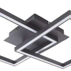 Lucande LED-kattovalaisin Tjado, 67 cm pitkä, musta, metallia