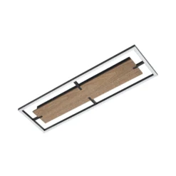 Lucande LED-kattovalaisin Vectra, 100 x 30 cm, puu, himmennettävä
