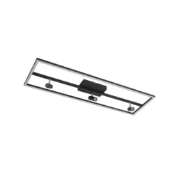 Lucande LED-kattovalaisin Yvor, 99,5 cm, musta, kääntyvä