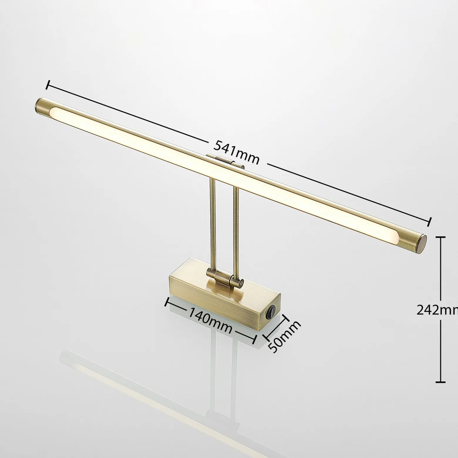 Lucande LED kuvavalaisin Dimitrij, messinki, metalli, 54cm
