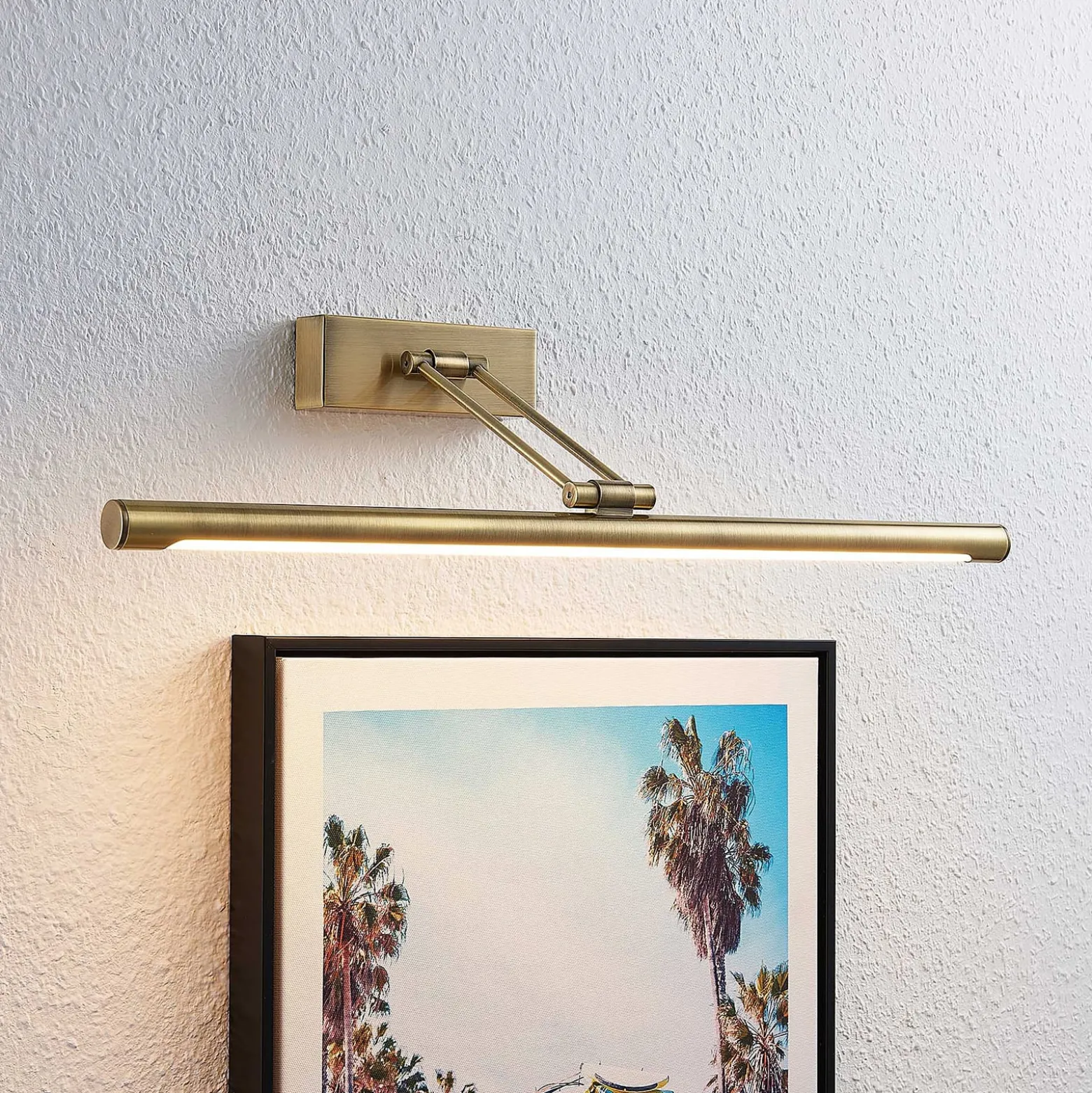 Lucande LED kuvavalaisin Dimitrij, messinki, metalli, 54cm