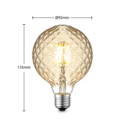 Lucande LED-lamppu E27 G95 4 W 2 700 K himmennettävä, keltainen
