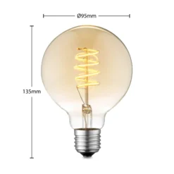 Lucande LED-lamppu E27 G95 4 W 2 700 K himmennettävä, keltainen